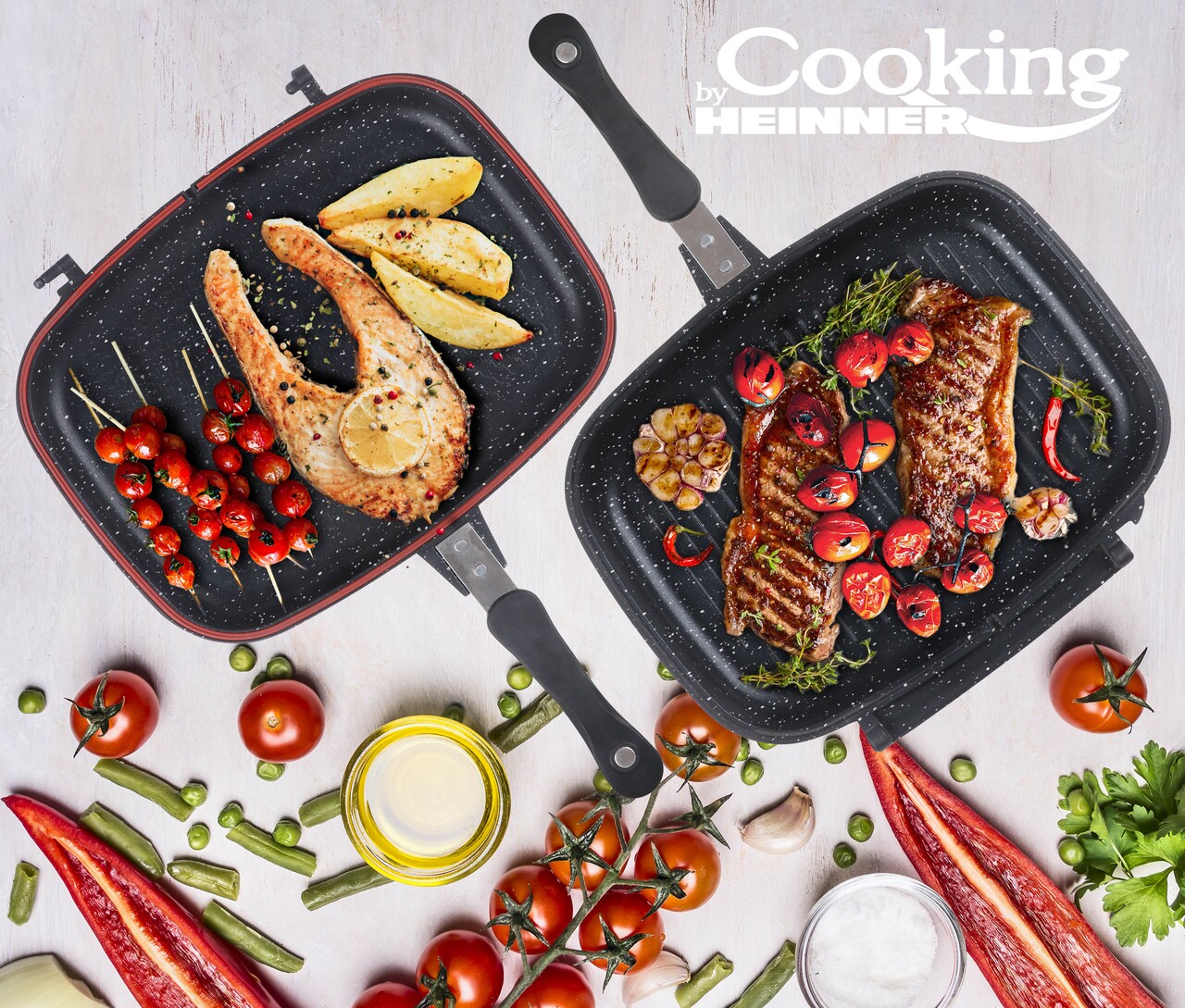 Tigaie Grill Easy Cook, Cooking by Heinner, 32x24x7.5 cm, gri - imagine 5